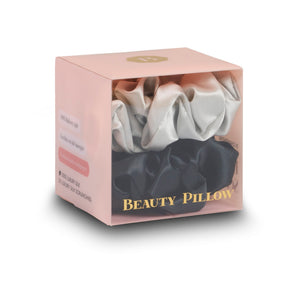 Silk Scrunchie Set - Beauty Pillow (Silver & Black)