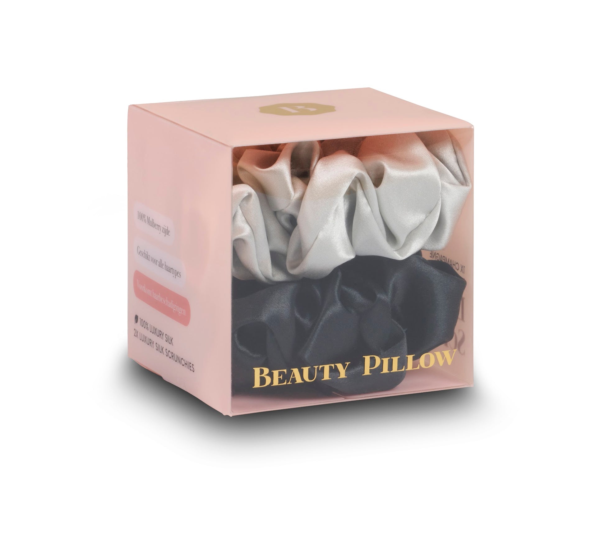 Silk Scrunchie Set - Beauty Pillow (Silver & Black)