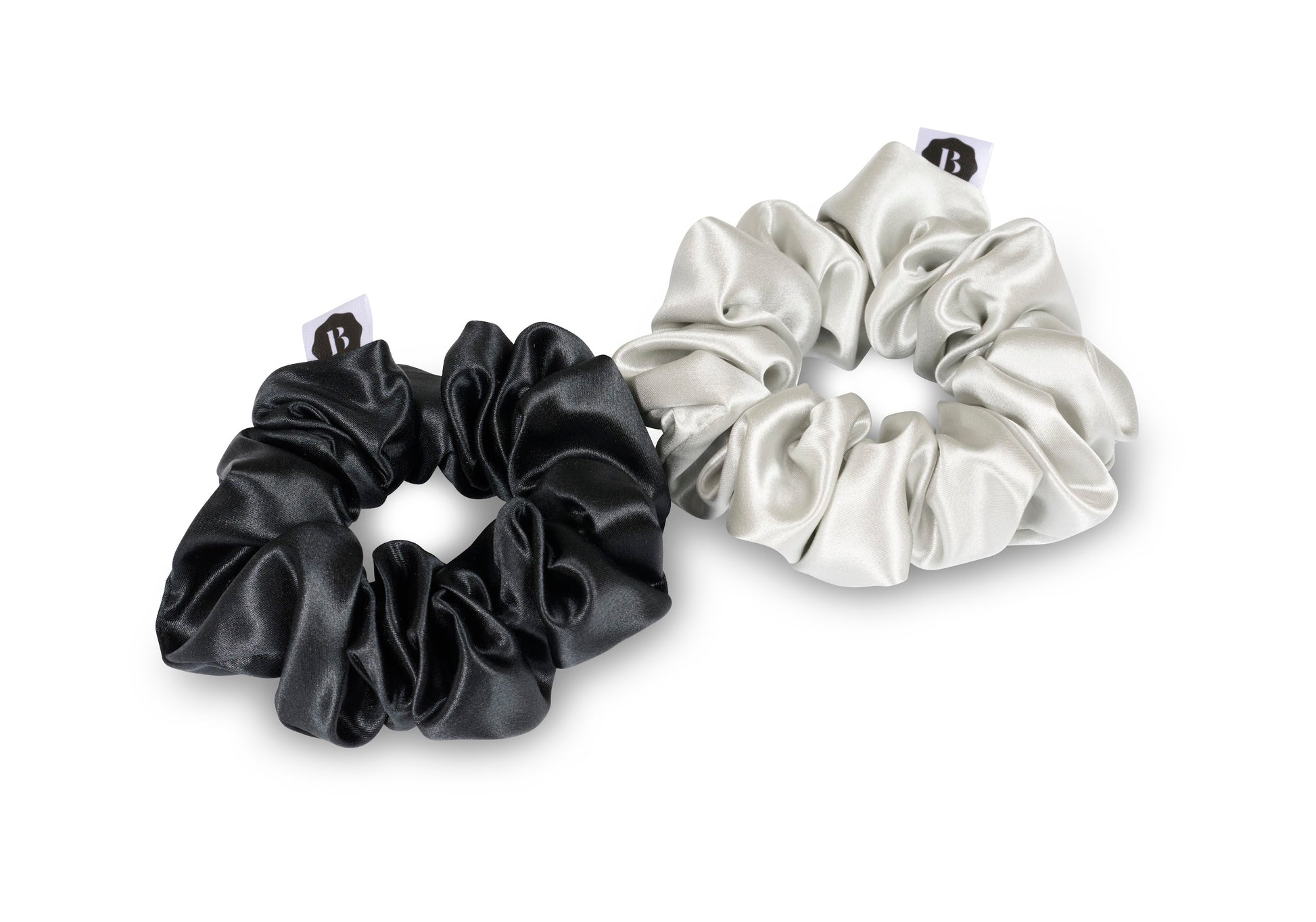 Silk Scrunchie Set - Beauty Pillow (Silver & Black)